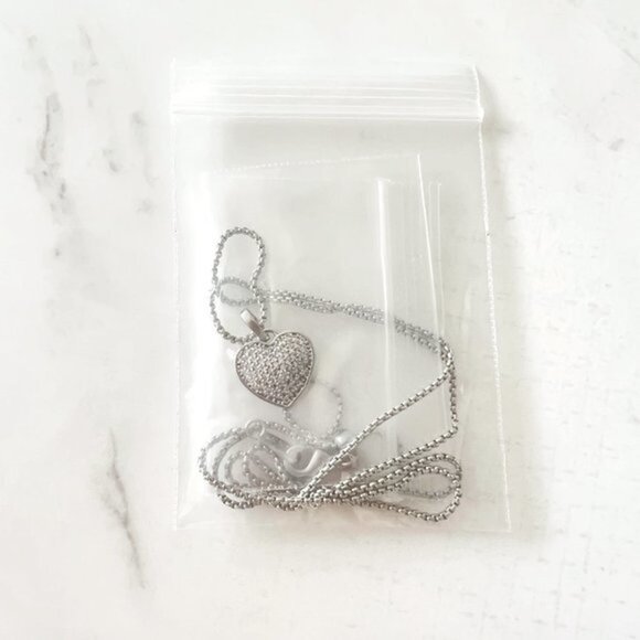 Aimee Necklace - Platinum Plated/ 76 Prong Set White Cubic Zirconia - Picture 5 of 5